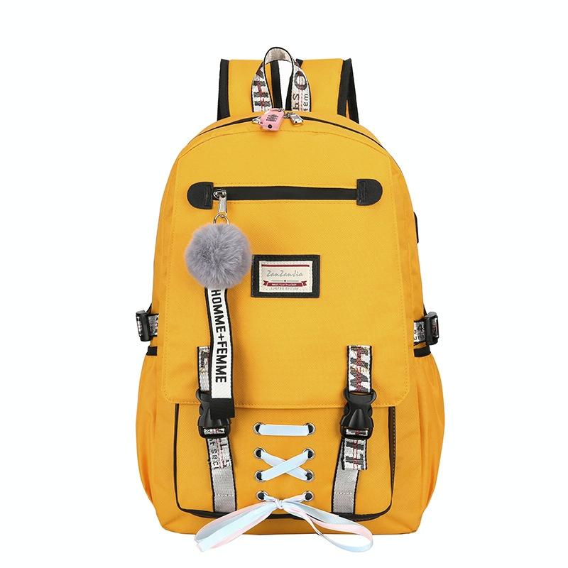 V562-E1008600550DBT-202505271306-00 Anti-theft Usb Backpack for Sports and Leisure - Yellow - Image 1