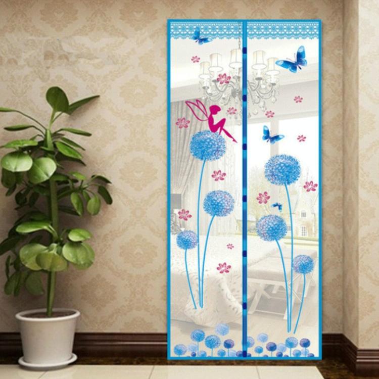 V562-E1019477140DBT-202506201706-00 90x210cm Magnetic Summer Mosquito Screen Door Curtain - Baby Blue - Image 1