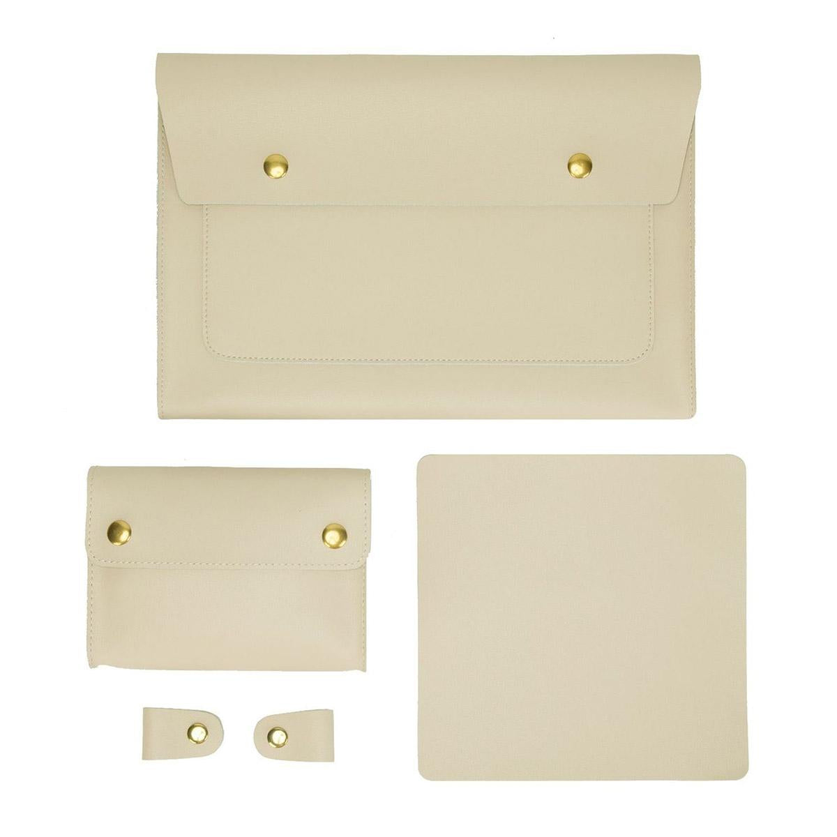 V562-E1061452060DBT-202504021931-00 3-in-1 Waterproof Leather Laptop Liner Bag - 13 Inches - Apricot - Image 1