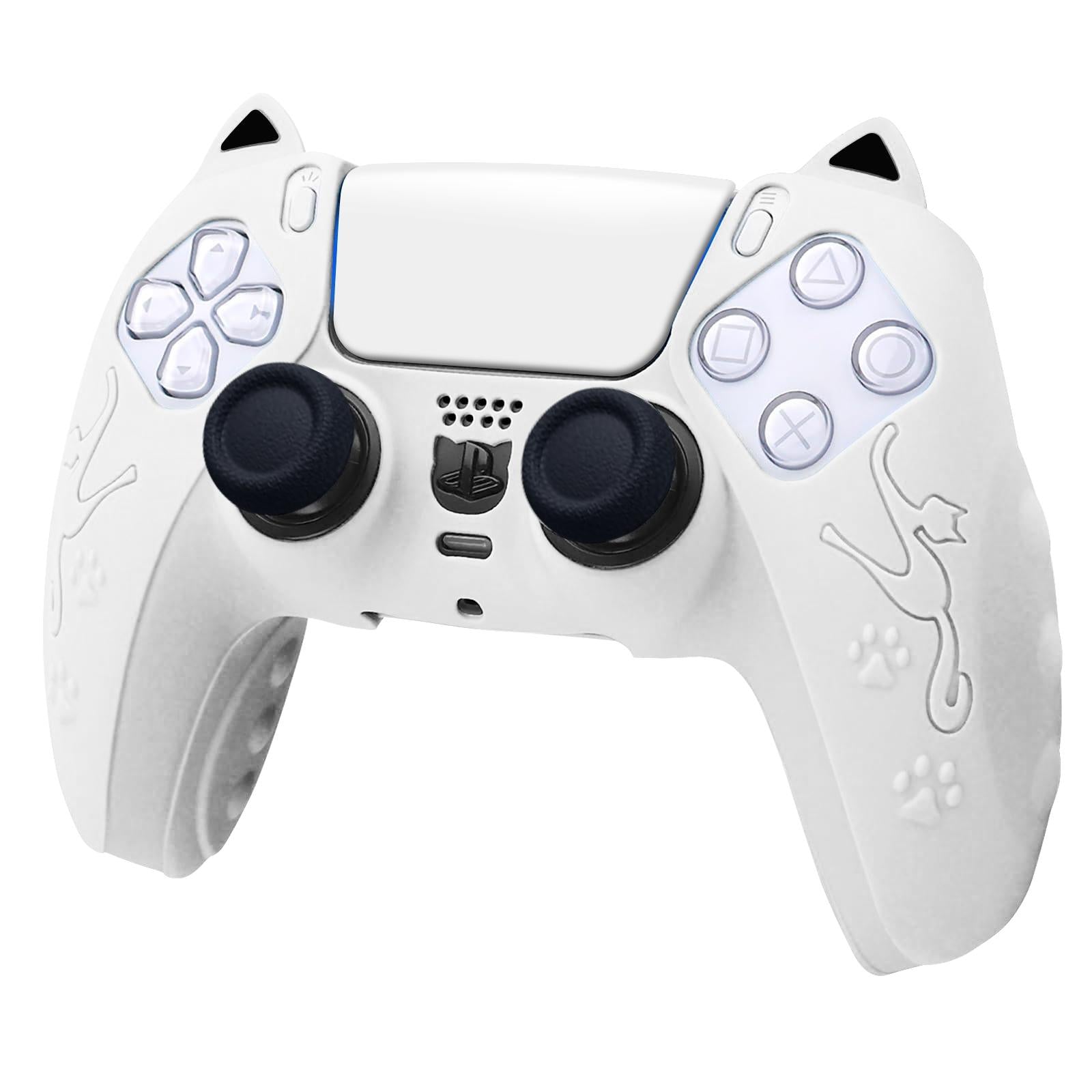 V562-E106506600ADE-202504181917-00 Silicone Cat Ear Gamepad Cover for Sony Ps5 - White - Image 1