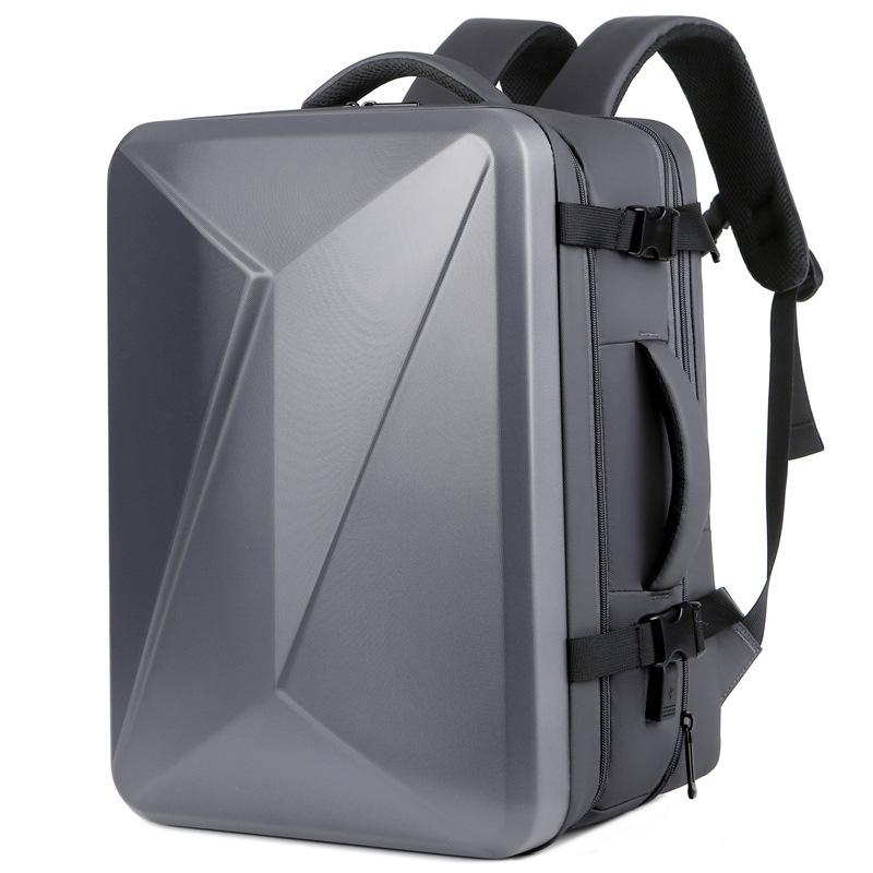 V562-E1093882060DBT-202505271318-00 Waterproof Expandable Hard Shell Backpack with Usb Charging - Large Capacity Black - 162 Deep Gray - Image 1