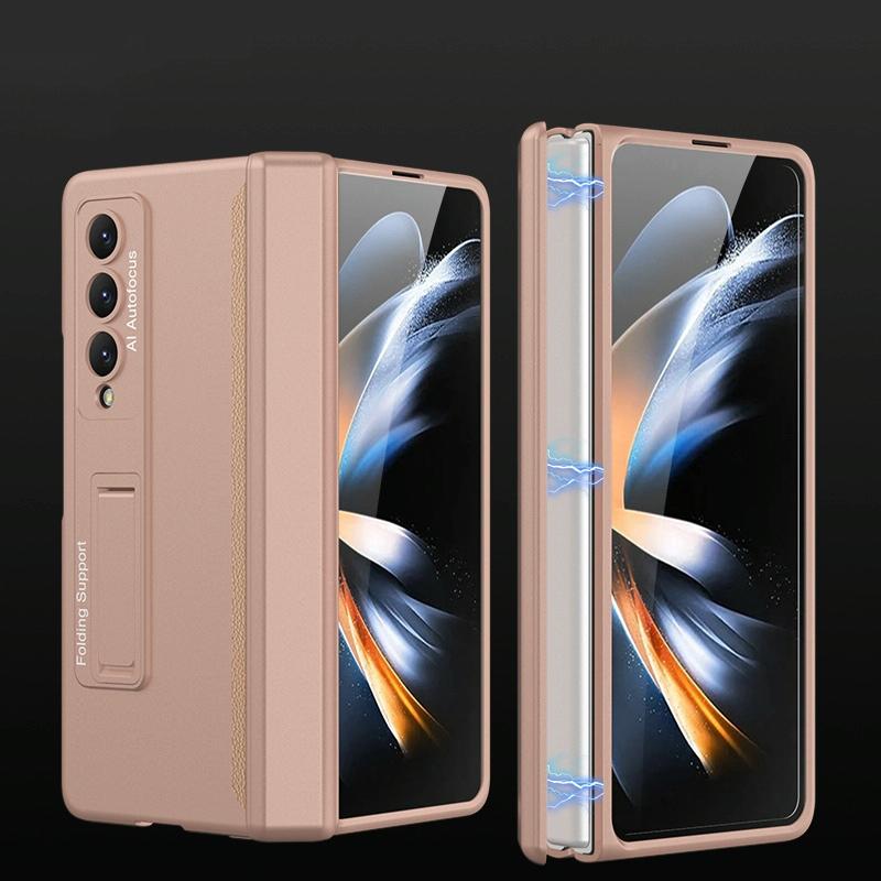 V562-E109957300ADE-202503211421-00 For Samsung Galaxy Z Fold4 5G Foldable Magnetic Hinged Case - Gold - Image 1