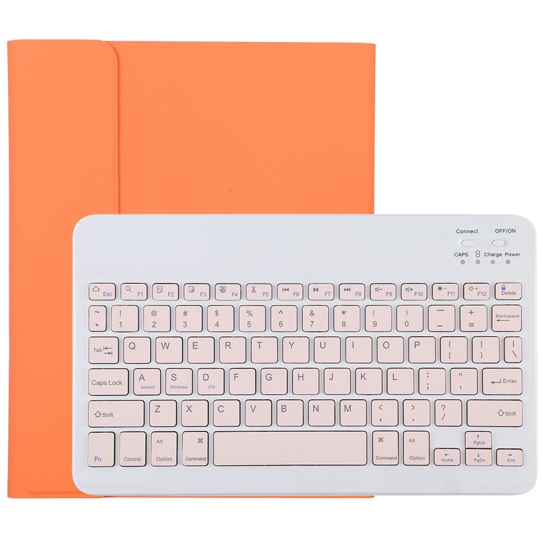 V562-E1105ORPI-202504291911-00 Bluetooth Tablet Case For Ipad Pro 11 With Detachable Microfiber Leather Pen Slot & Holder - Orange - Image 1