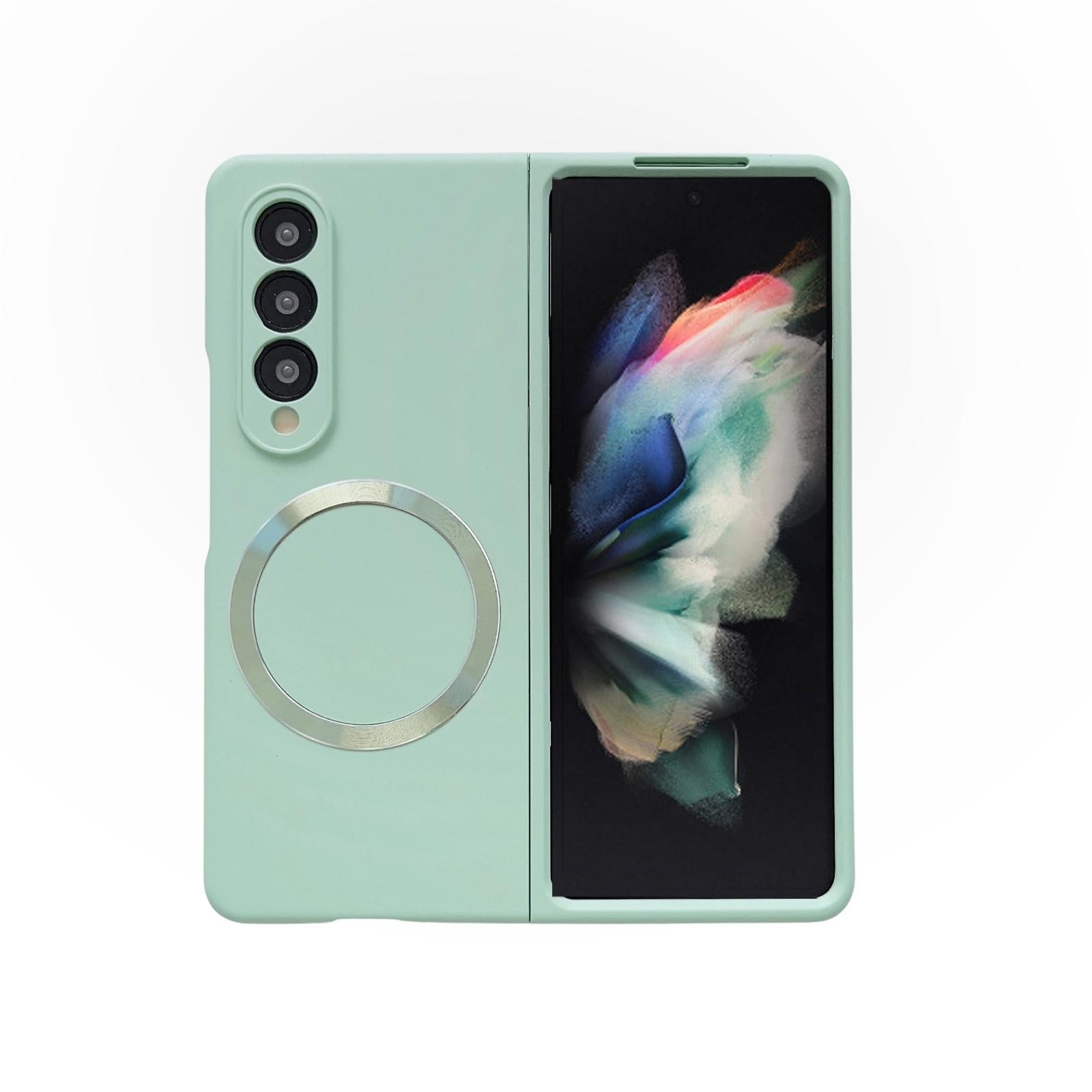 V562-E202670400ADE-202505291308-00 For Samsung Galaxy Z Fold4 5G Magnetic Skin Case - Magsafe - Mint Green - Image 1