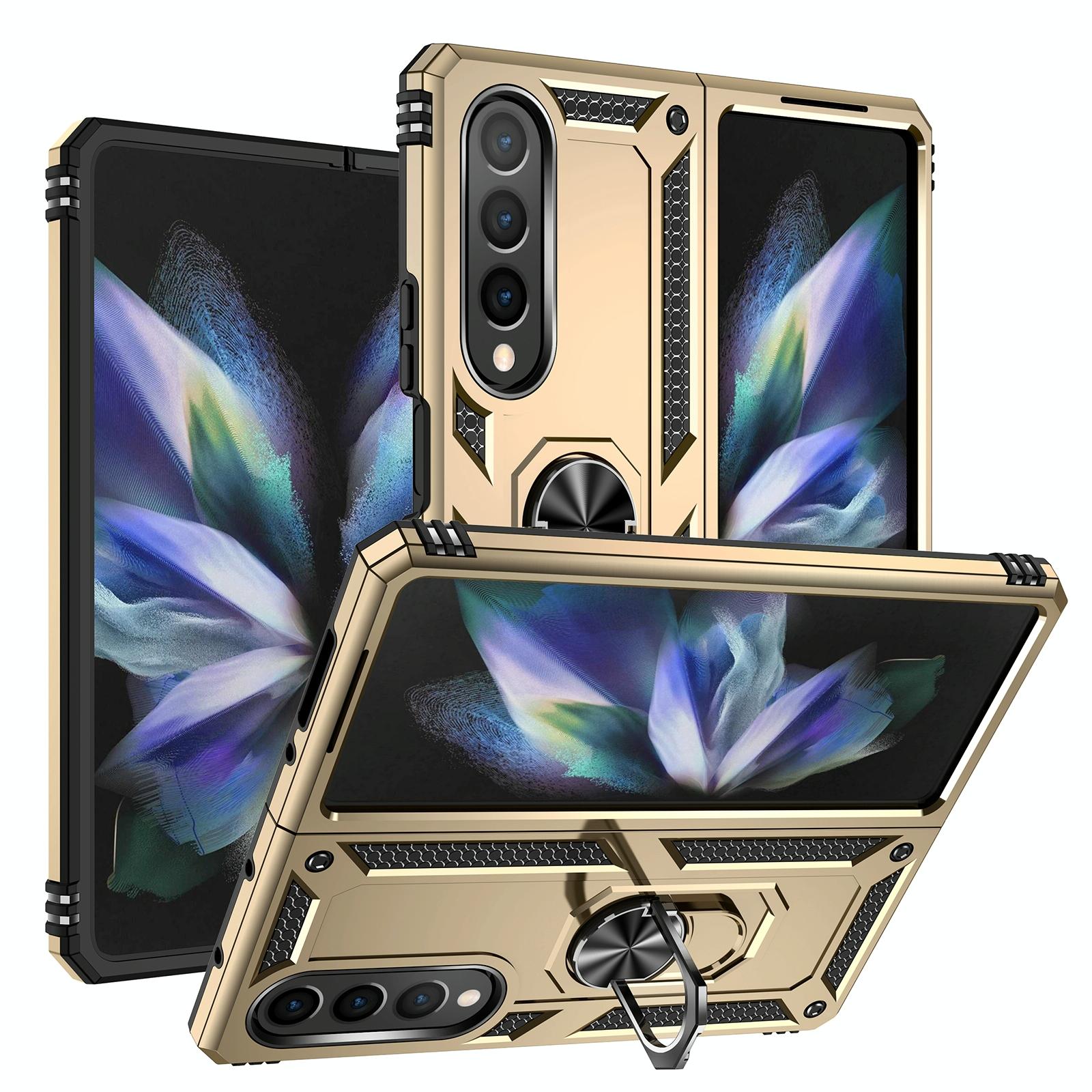 V562-E206113300ADE-202504292052-00 For Samsung Galaxy z Fold4 5G Tpu & Pc Shockproof Phone Case - Gold - Image 1