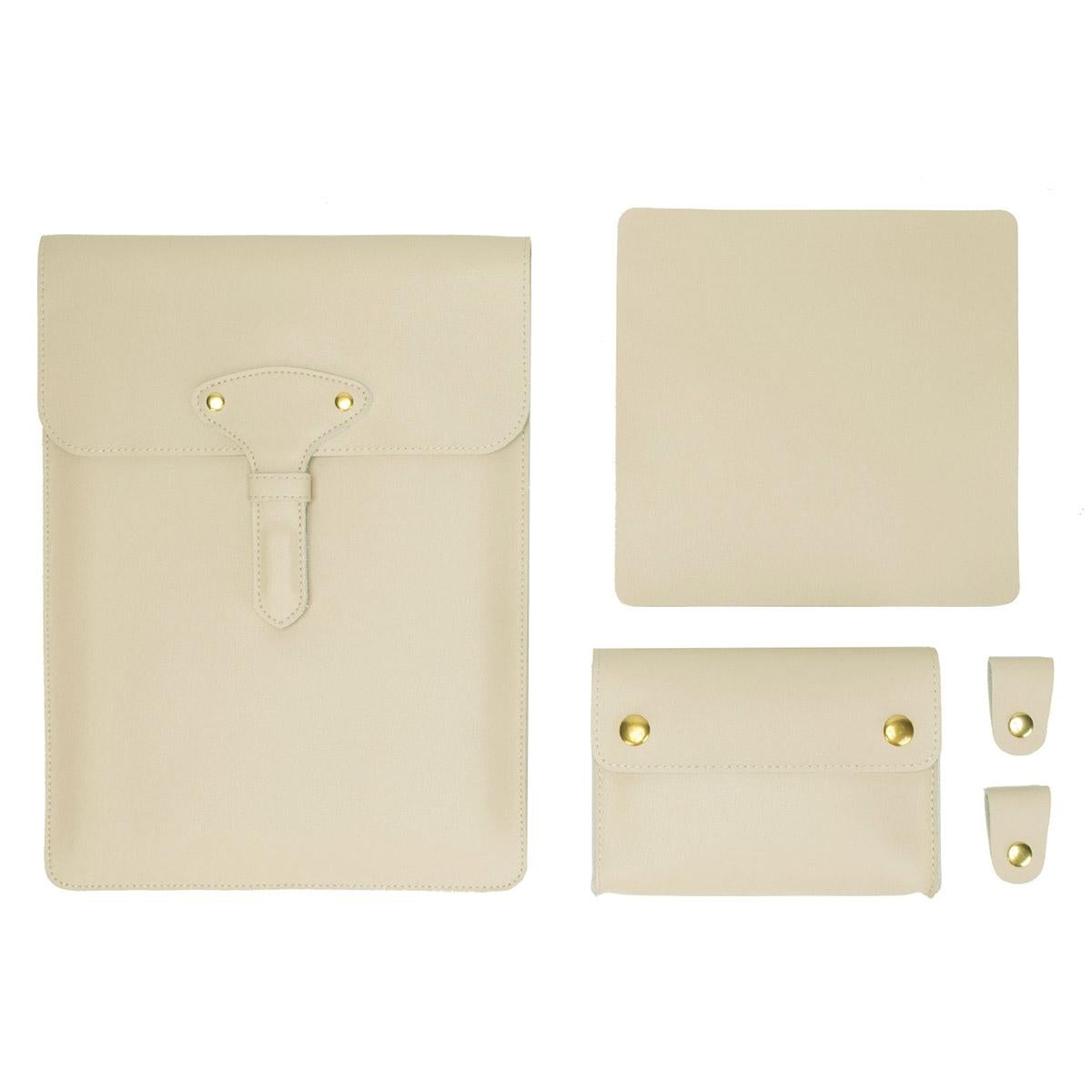 V562-E2065452060DBT-202504022105-00 3-in-1 Waterproof Leather Laptop Liner Bag - 14 Inches - Apricot - Image 1