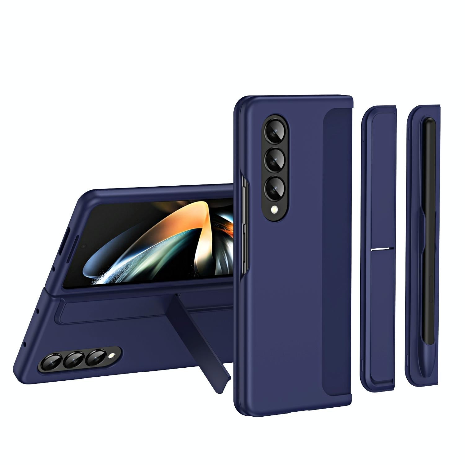 V562-E208520400ADE-202503211336-00 For Samsung Galaxy Z Fold4 5G Detachable Pen & Phone Case - 2 In 1 - Blue - Image 1