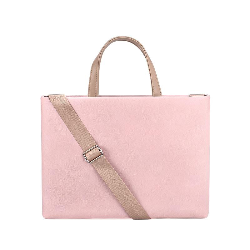 V562-F0599BL-202502212135-00 13.3 Inch Pink Laptop Crossbody Bag - Waterproof Pu Material - Image 1