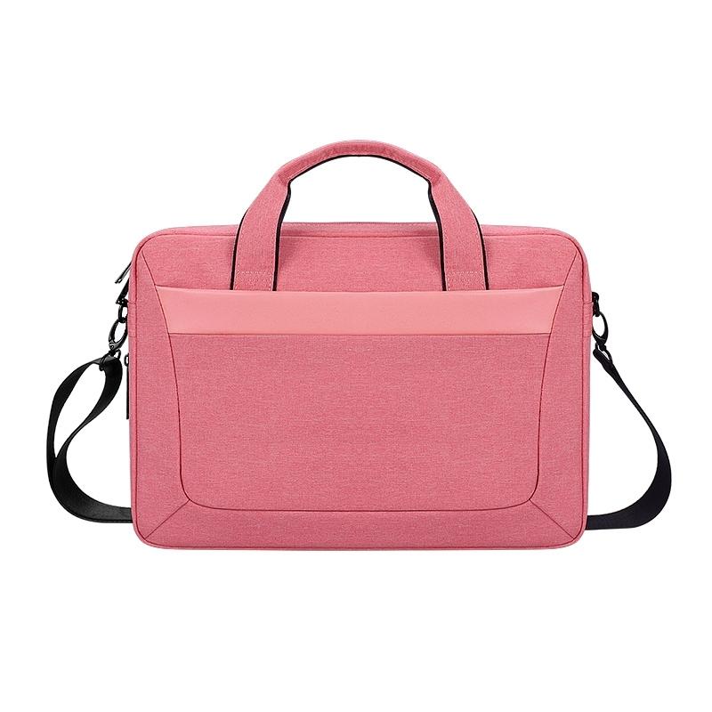 V562-F0900BL-202502282046-00 Expandable Laptop Bag - Waterproof Oxford Cloth Detachable Shoulder Strap - Pink - Image 1