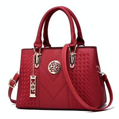 V562-F103690860DBT-226356-00 Women Leather Messenger Handbag - Stylish and Functional - Red - Image 1