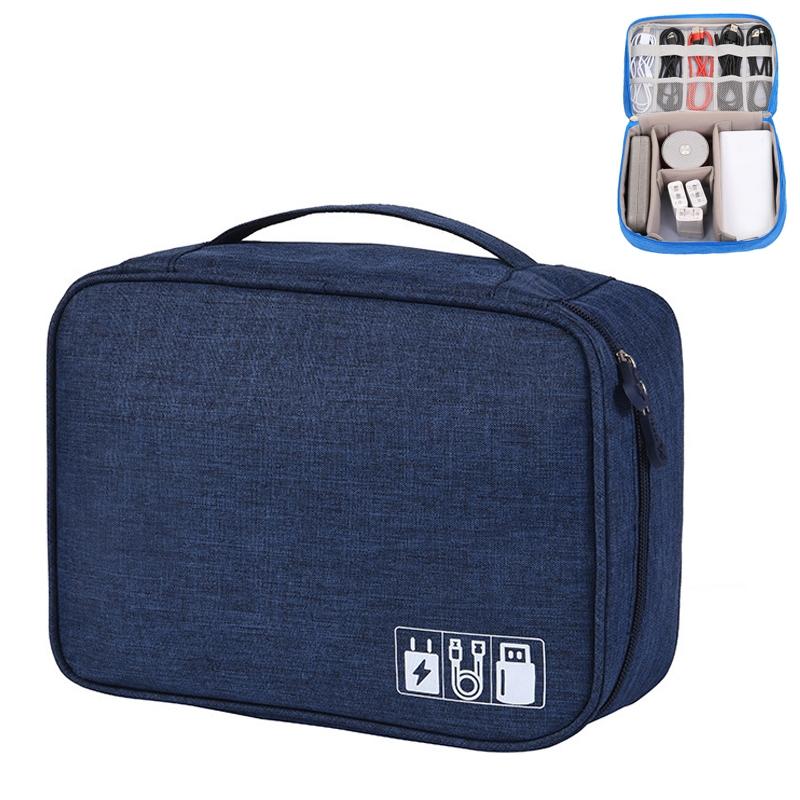 V562-F1069542060DBT-202503032005-00 Versatile Cationic Digital Storage Bag for Data Cables - Navy - Image 1