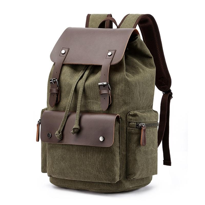 V562-F1090023060DBT-226248-00 Student Canvas Backpack - Compact and Stylish - Green - Image 1