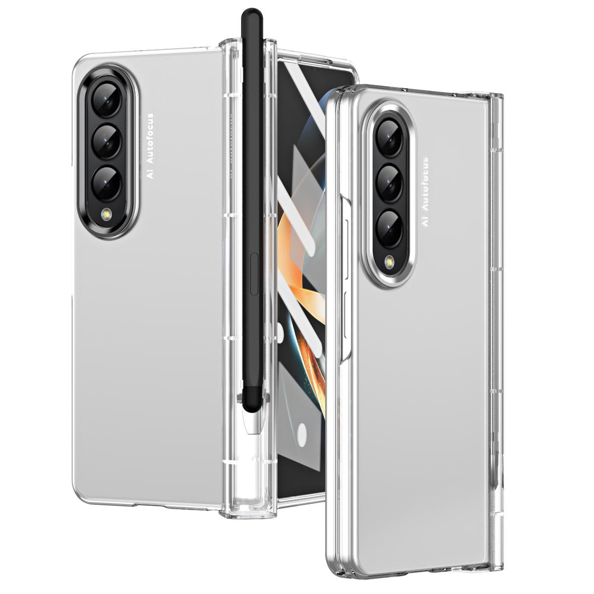 V562-F109125300ADE-202505291220-00 For Samsung Galaxy Z Fold4 5G Samsung Fold 4 Hinge Flip Case - Two Tone Contact Lens - Transparent - Image 1