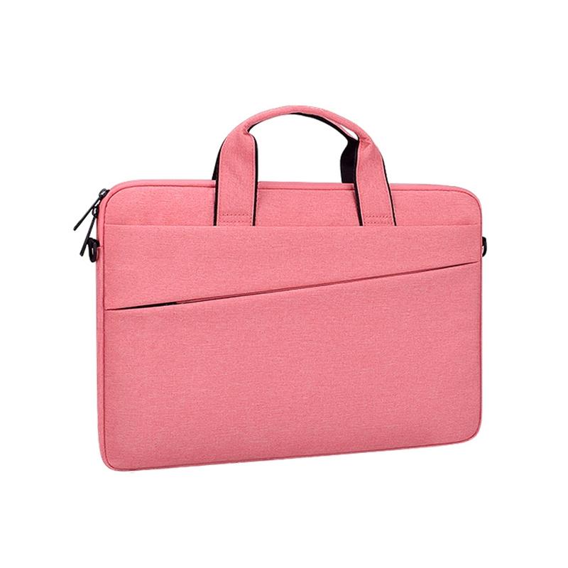 V562-F3856CBM-202502281841-00 Portable 14.1 Laptop Tablet Bag With Dual Pockets And Soft Handle - Pink - Image 1