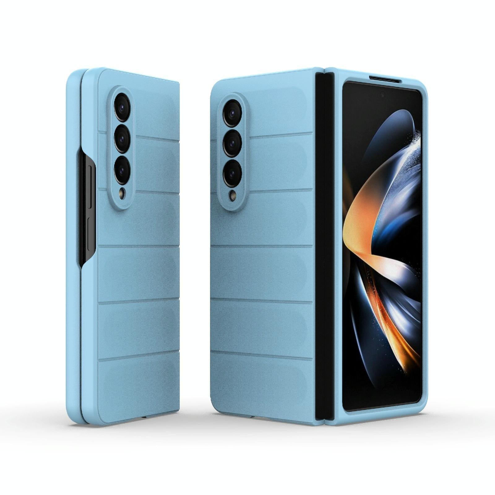 V562-F508280600ADE-202504292117-00 For Samsung Galaxy Z Fold4 5G Foldable Shockproof Phone Case with Magic Shield - Slim Design - Light Blue - Image 1