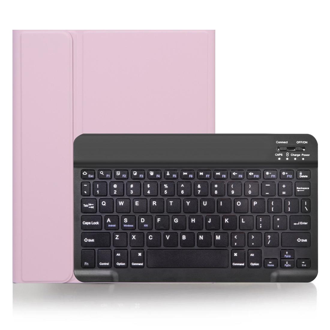 V562-F5120ORPI-202504291810-00 Detachable Bluetooth Keyboard Tablet Case For Ipad Pro 11 With Pen Slot - Plain Texture - Pink - Image 1