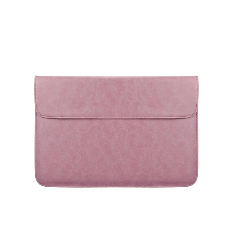V562-F9900BL-202504022105-00 Horizontal Magnetic Leather Laptop Inner Bag - Invisible Buckle - Pink - Image 1