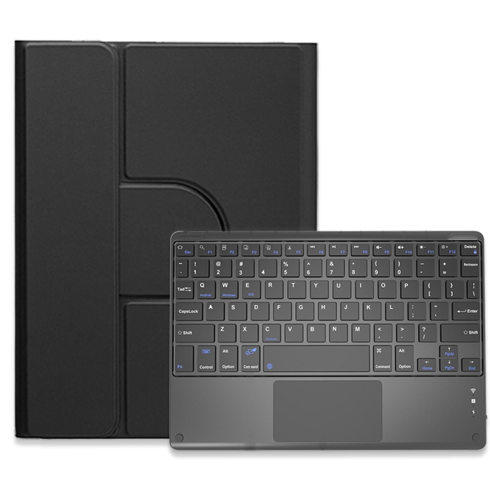 V562-G109430500ADE-202504291946-00 360 Degree Rotatable Bluetooth Keyboard Leather Case With Touchpad - Square Button - Black - For Ipad 10.2 2021 / Air 2019 - Image 1