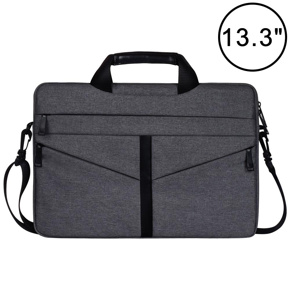 V562-GD0070BL-202502282241-00 Stylish Zipper Laptop Bag with Shoulder Strap - Durable & Breathable - Dark Gray - Image 1