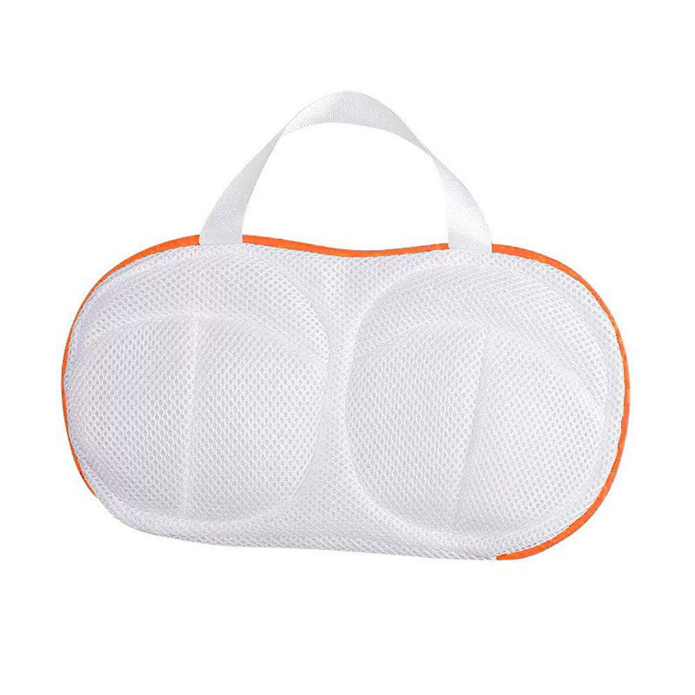 V562-GU24-JA427ORANGE-202503280153-00 Vibe Geeks High Permeability Mesh Bra-shaped Lingerie Laundry Bags with Handle and Zipper - Orange - Image 1