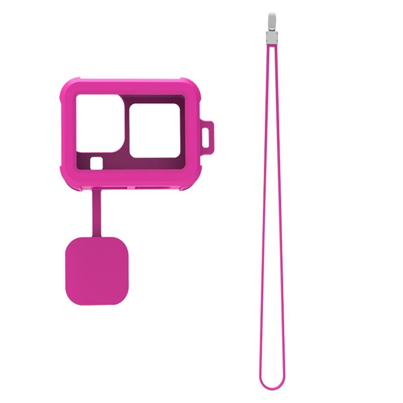 V562-H1017192060DBT-221839-00 Silicone Case for Gopro Hero10 / 9 - Liquid Finish - Rose Red - Image 1