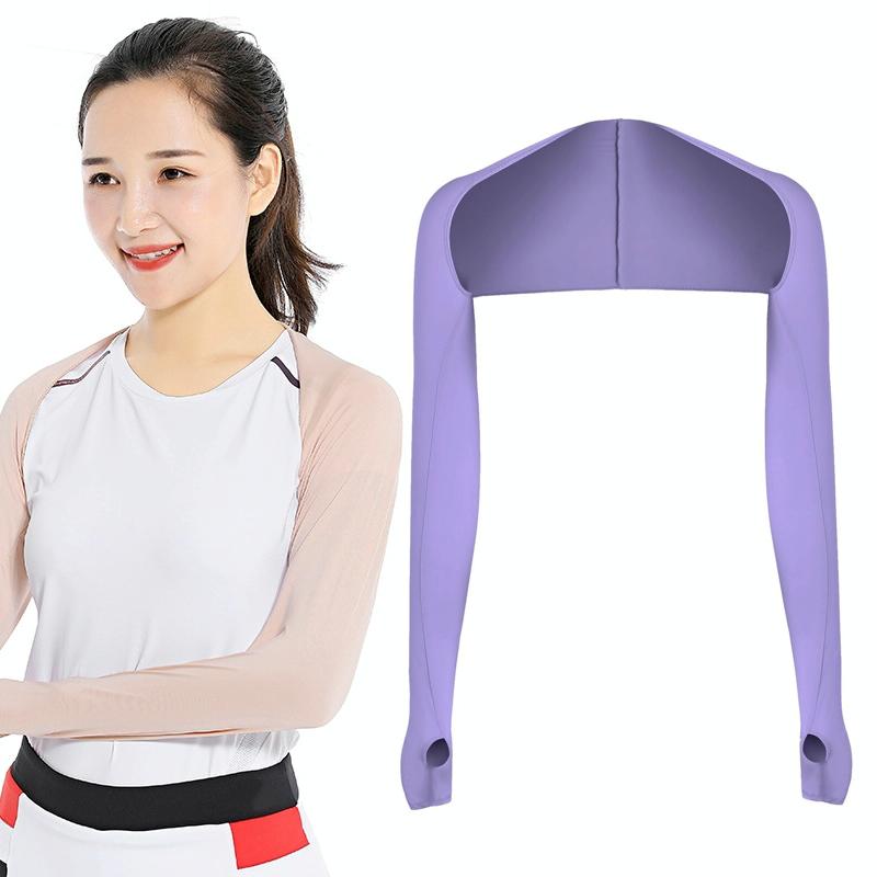 V562-H1070462060DBT-202503041726-00 Sun Protection Golf Shawl Sleeves for Outdoor Sports and Cycling - Light Purple - Image 1