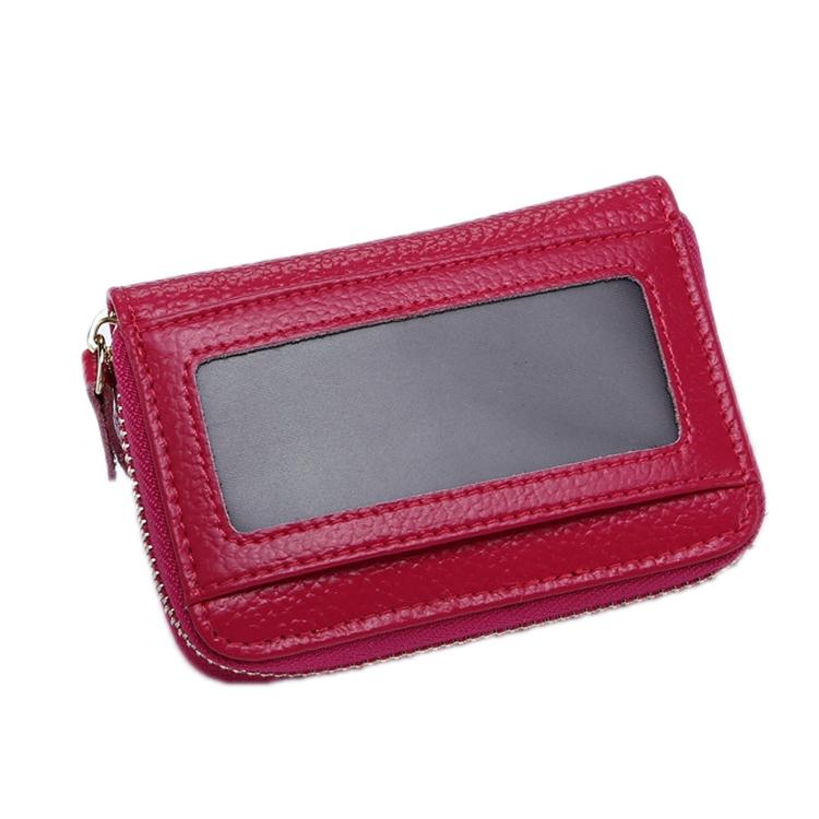 V562-H1083122750DBT-202503280237-00 Multi Position Zipper Organ Card Holder Versatile Business Accessory - Rose Red - Image 1