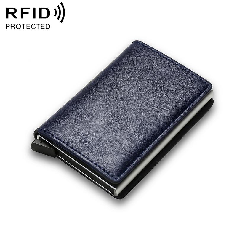V562-H108527300ADE-202506201713-00 Carbon Fiber Rfid Wallet for Men - Blue - Image 1