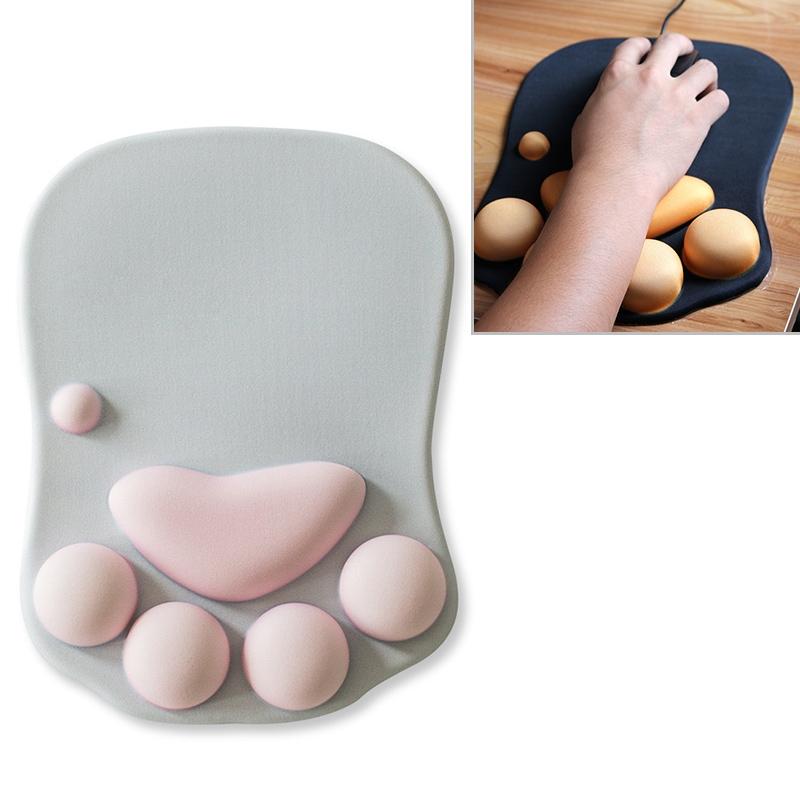 V562-H3062BK-202505261228-00 Soft Non Slip Cat Claw Mouse Pad - Grey - Image 1