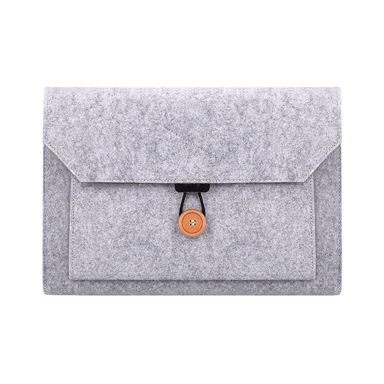 V562-H5900BL-202504022115-00 Versatile Felt Laptop Inner Bag with Button Closure - Grey - Image 1
