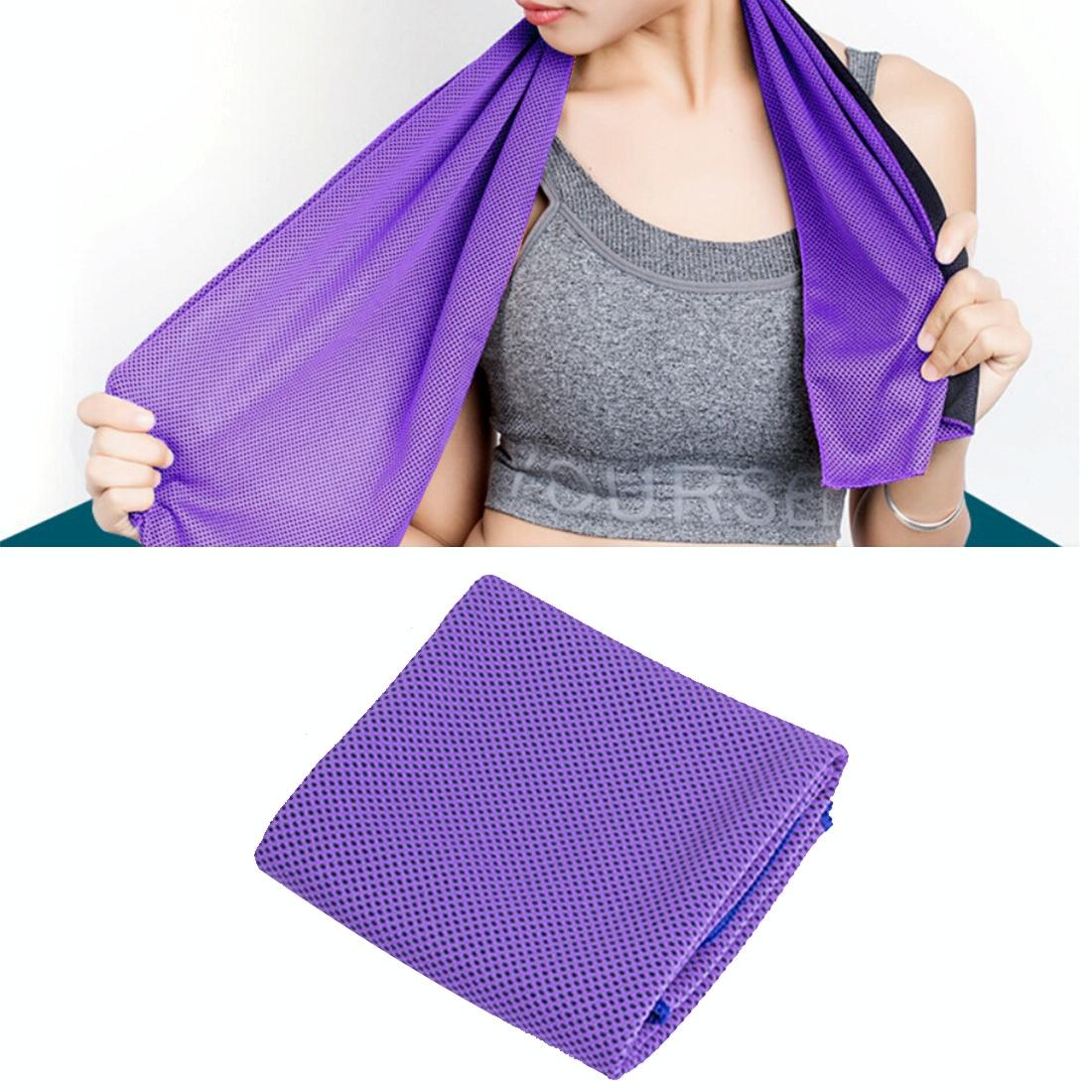 V562-L1163GO-202503072225-00 2-pack Enduring Ice Towels - Microfiber Fabric 30*100cm - Ideal for Gym and Sports - Purple - Image 1