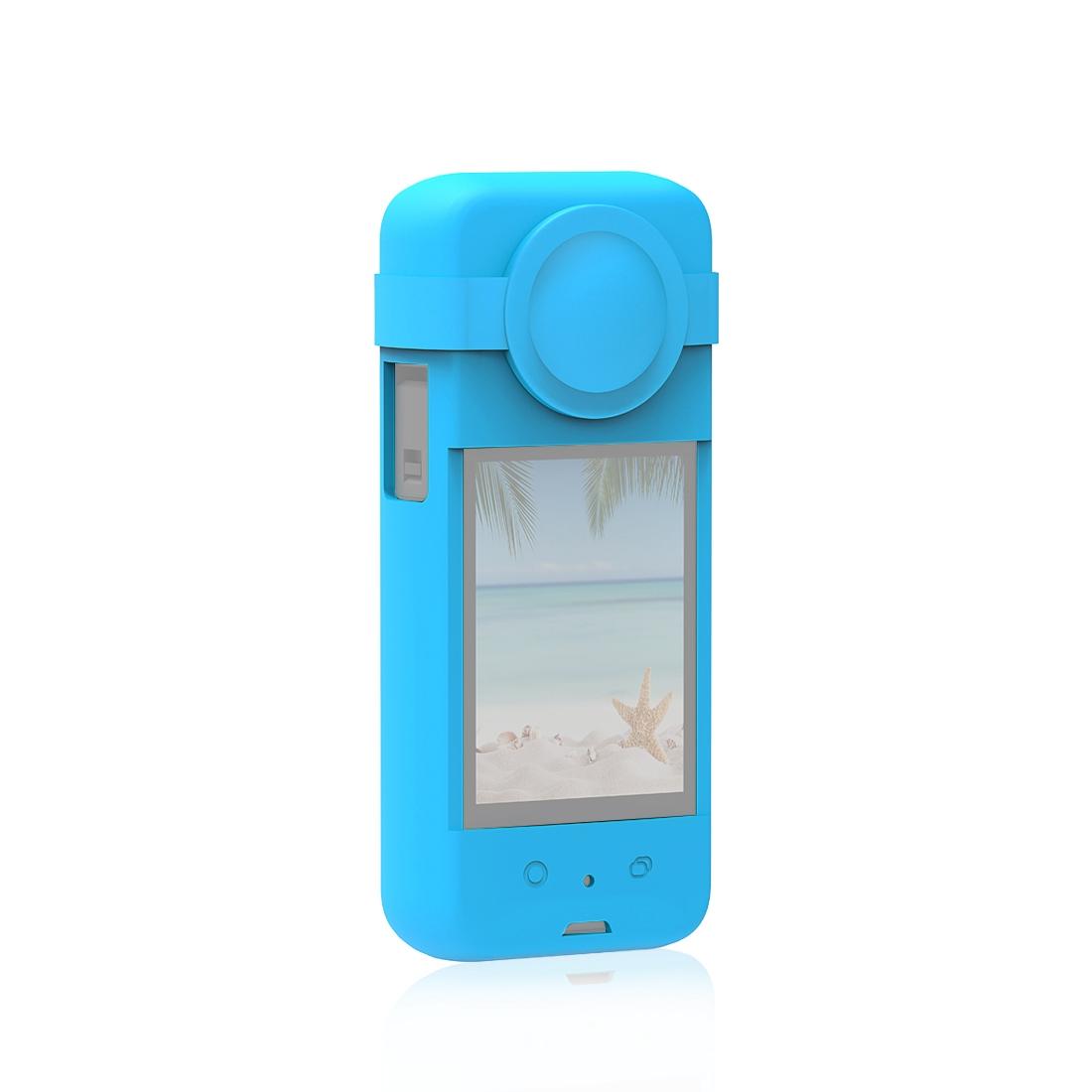 V562-L208UP-202502241720-00 Silicone Protective Case with Lens Cover for Insta360 X3 - Blue - Image 1