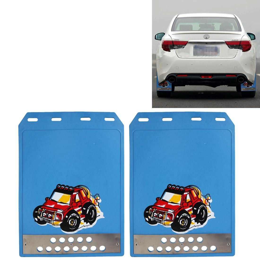 V562-L4150SMC-202502260820-00 2 Pcs Premium Heavy Duty Molded Splash Mud Flaps Auto Front And Rear Fender Guard Small Size Random Pattern Delivery - Blue - Image 1