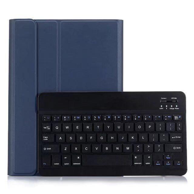 V562-L7020D6PI-202504291911-00 Bluetooth Keyboard & Leather Tablet Case For Ipad Pro / Air 9.7 2017 / 2018 - Detachable & Horizontal Flip With Holder - Blue - Image 1