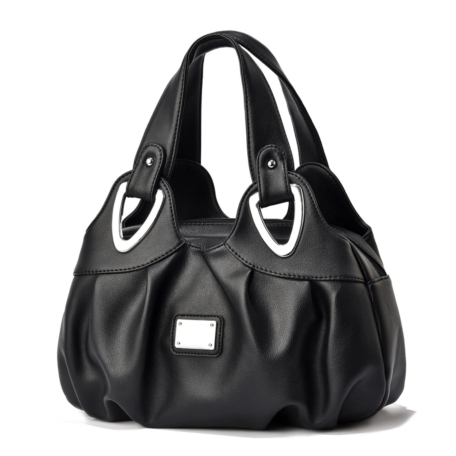 V562-M1094522060DBT-202504251710-00 Soft Leather Women Handbag - Black Handle Black - Image 1