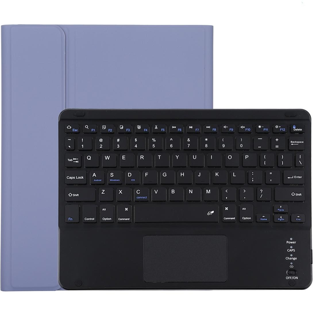 V562-P6165ORPI-202504291920-00 Bluetooth Keyboard & Tablet Case For Ipad 9.7 With Touch Pad Pen Slot & Holder - Detachable Microfiber Leather - Purple - Image 1