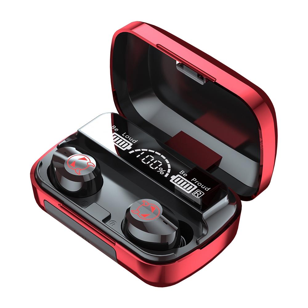 V562-R1369D6PI-202505261706-00 Intelligent Noise Reduction Bluetooth Earphones with Touch Control and Battery Display - Red - Image 1