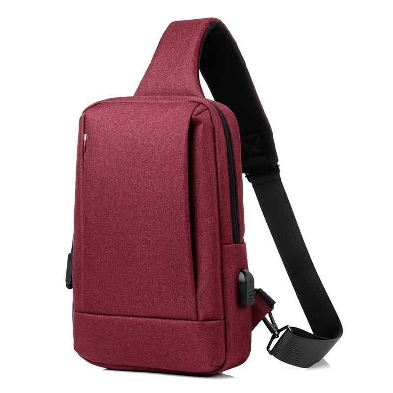 V562-R2218GO-202504251747-00 Business Chest Bag Oxford Cloth One Shoulder Crossbody - Red - Image 1