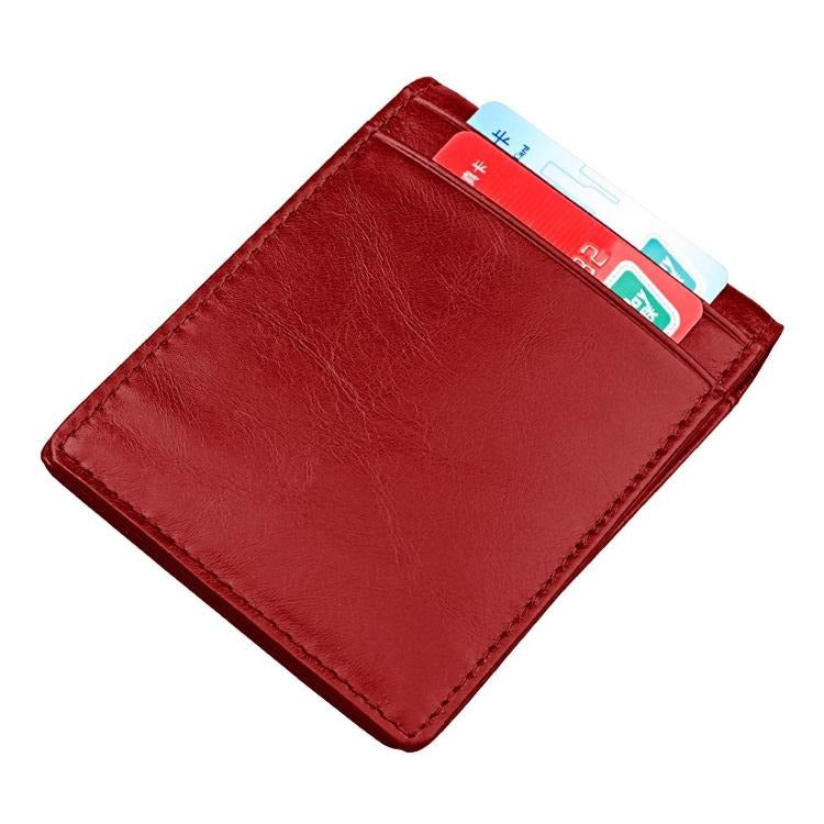 V562-R6866BCC-202504021916-00 Anti-magnetic Leather Rfid Wallet - Sleek & Secure - Red - Image 1