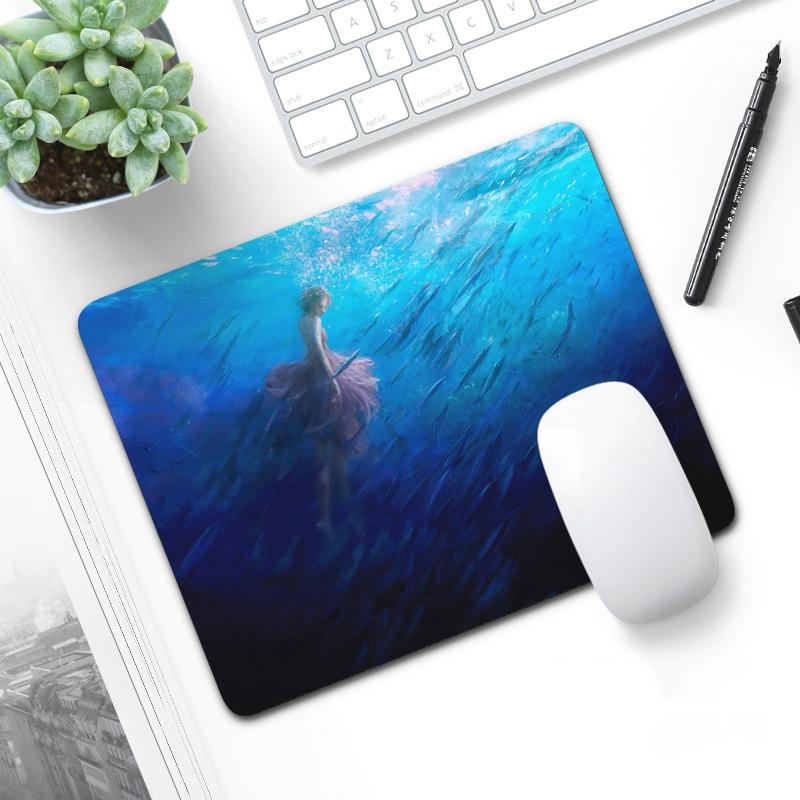 V562-T1000802750DBT-202505261232-00 6 Piece Non Slip Mouse Pad Set 21 X 26Cm Thick Rubber Anti Skid Durable - Deep Sea Girl - Image 1