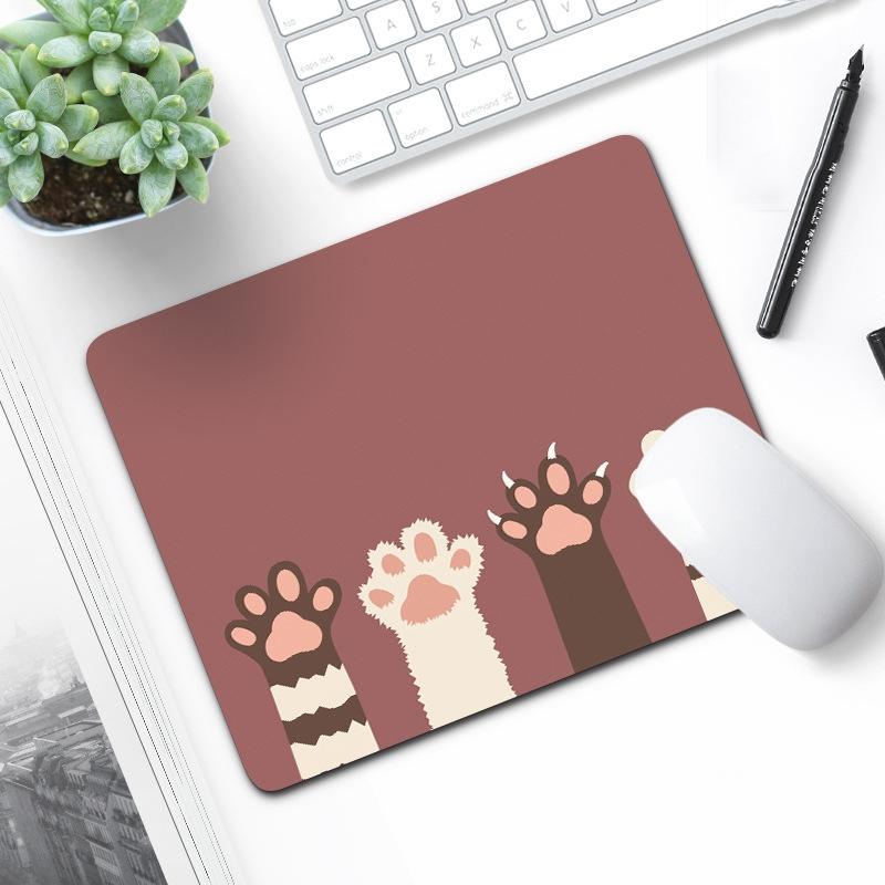 V562-V1000802750DBT-202505261227-00 6 Piece Non Slip Mouse Pad Set 21 X 26Cm Thick Rubber Anti Skid Durable - Four Cat Claws - Image 1