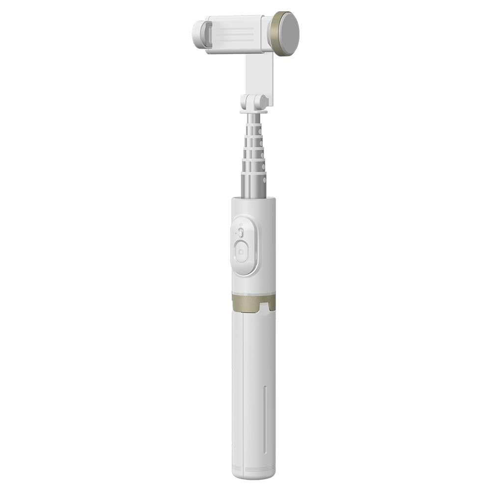 V562-W8430PCM-202505211926-00 Reinforced Bluetooth Remote Control Selfie Stick with Hidden Design - White - Image 1