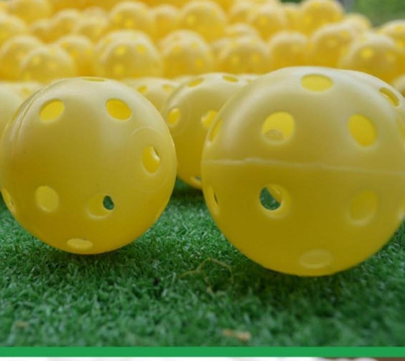 V562-Y82794251YZ-202503041740-00 10-piece Indoor Golf Exercise Hollow Balls - Available - Yellow - Image 1
