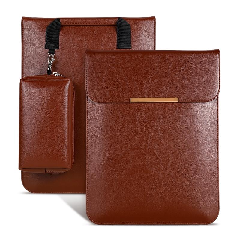 V562-Z5244CBM-202505261210-00 13.3 2-In-1 Laptop Sleeve With Mouse Storage In Pu Leather - Brown - Image 1