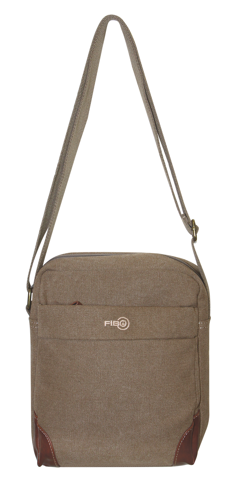 V563-00157C-KHAKI-149824-00 FIB Explorer Canvas Cross Body Travel Bag - Khaki - Image 1