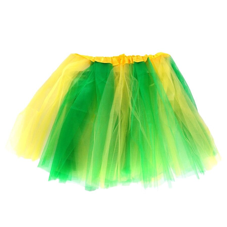 V563-10082-08-214127-00 Green and Gold Yellow Adult Tutu – Cheer Australia Day Medium Size, 40cm Length Adjustable - Image 1