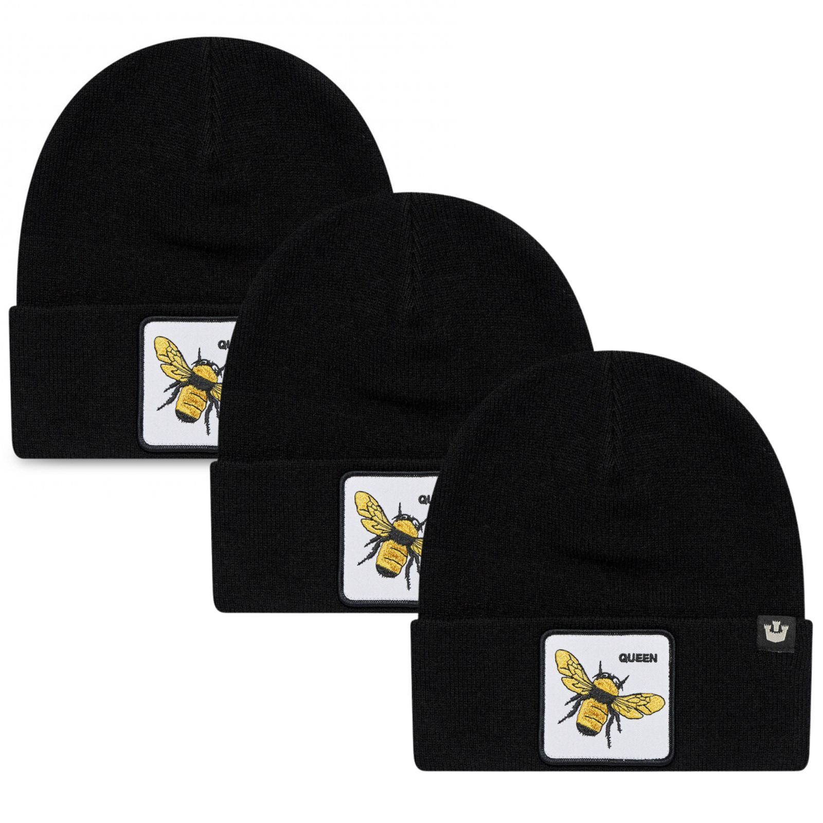 V563-107-0216-BLK-3X-202503310915-00 3x Goorin Buzzed Beanie Hat Warm Winter Ski Animal Series - Black - Image 1