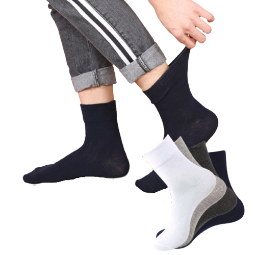 V563-10COTTONLTSOX-CHRCL6-11-202503051820-00 10x Pairs COTTON Rich LOOSE TOP SOCKS Medical Circulation Diabetic Comfort BULK - - - Image 1