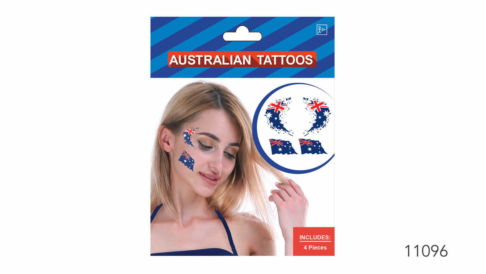 V563-11096-184531-00 4pcs Australian Flag Face Tattoos Anzac Australia Day Soccer Tennis - Image 1