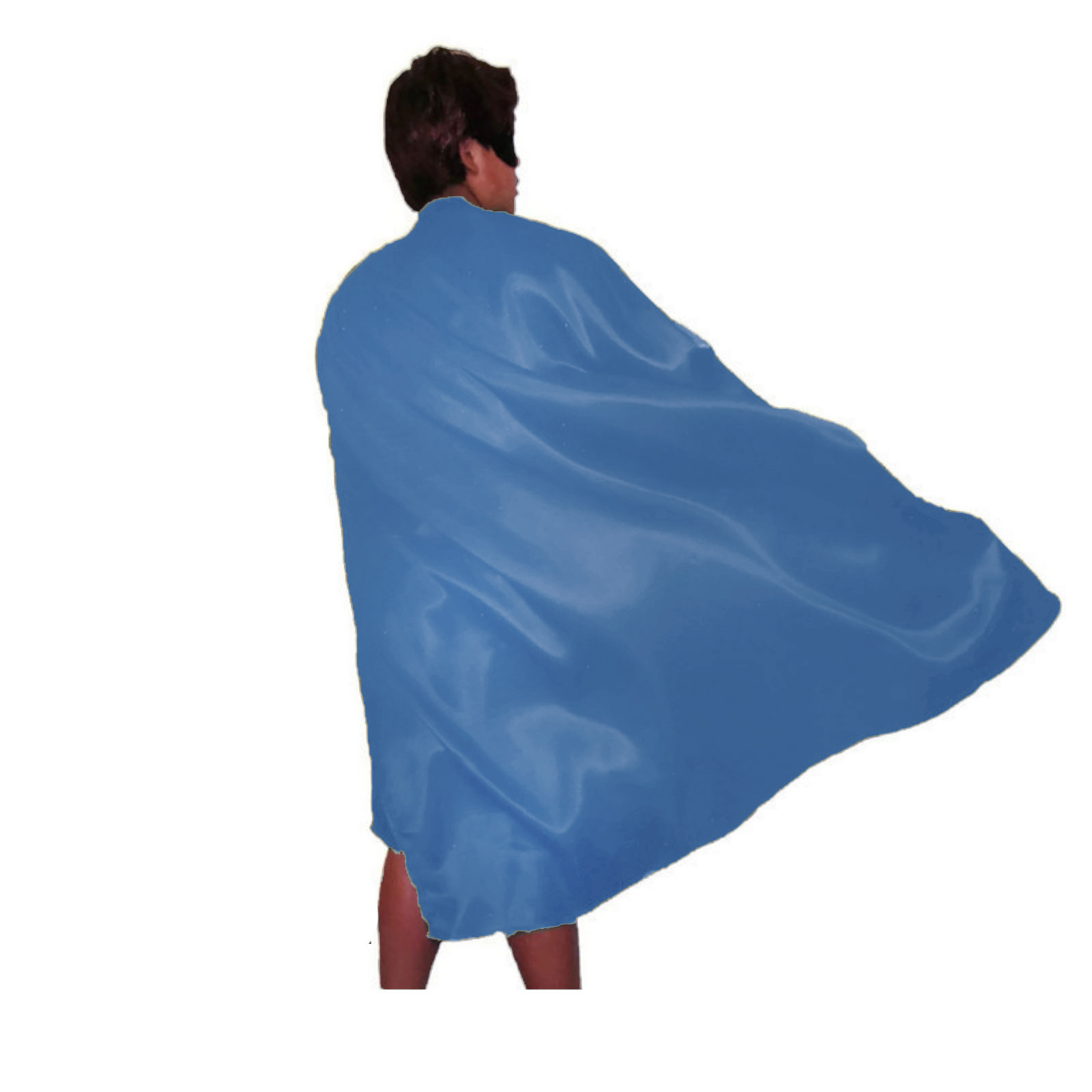 V563-12179-BLUE-202503052215-00 ADULT CAPE Costume Cloak Halloween Fancy Dress Coat Jacket Superhero Book Week - Blue - Image 1